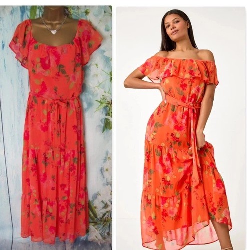 New roman orange floral - roman,