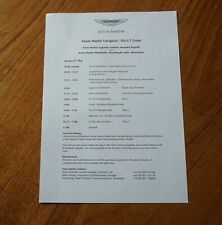 Final Last Aston Martin Vanquish Celebration Official Event Invite 2007 FIA GT