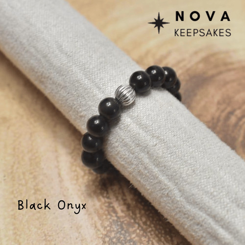 Gemstone bead ring - ring, stretch