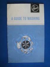 HOOVER "A GUIDE TO WASHING" MACHINE INSTRUCTIONS Vintage 1960s :