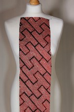 vintage Japanese silk shibori fabric artisan hand tie dye red brown dot 7