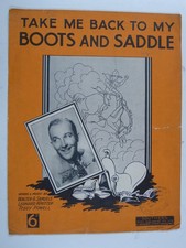 songsheet TAKE ME BACK TO MY BOOTS AND SADDLE bing crosby