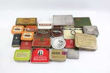 Advertising Tin Metal Boxes Antique Vintage Tobacco Brands Silver Plated 