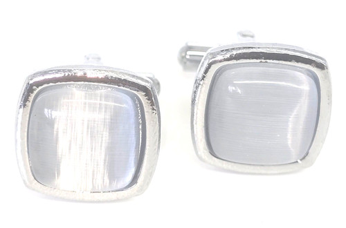 Cufflinks men grey opal - cufflinks, men's