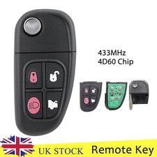 433MHz Remote Key Fob 4 Button 4D60 Chip For Jaguar XJ XJR X S Type 2002 - 2009