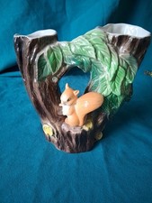 RETRO/VINTAGE HORNSEA DOUBLE VASE ~ Squirrel and Tree.  No 74