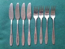 Vintage Old Hall Campden Fish Cutlery x 4 Pairs Robert Welch