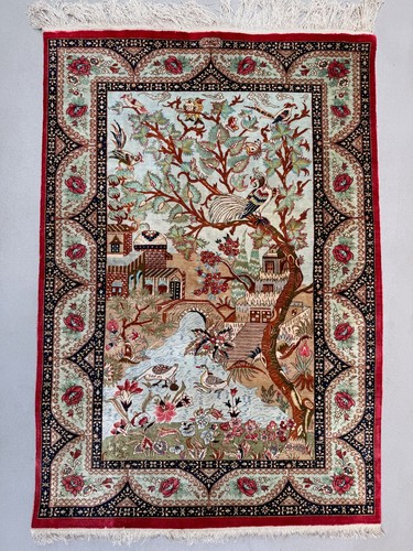 Vintage silk rug - silk, rug,