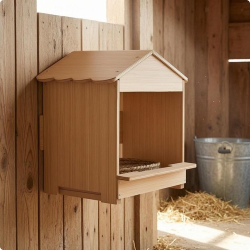 Chicken roosting box natural - chicken,