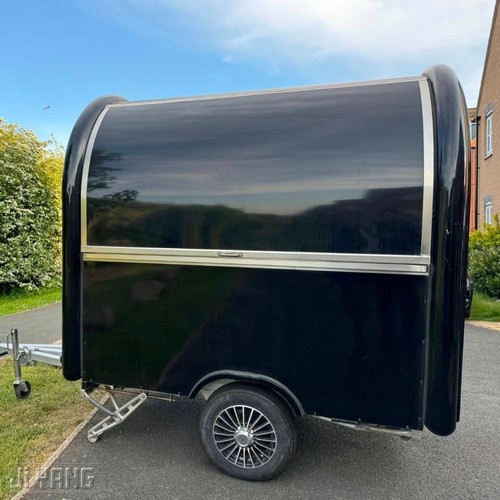 Black compact food trailer - food,
