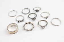 Pandora Sterling Silver Rings Enamel Birthstone Heart Bow Eternity x 10 (28g)