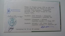 1984 Queen's Flight PNG Signed By 3 captains with Prince of Wales has Cachet