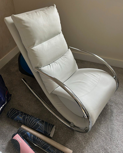 White padded high back rocking - padded,