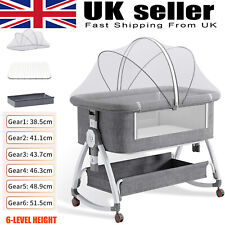 3in1 Baby Bedside Crib Sleeper Bassinet Height-adjustable Infant Newborn Cot Bed