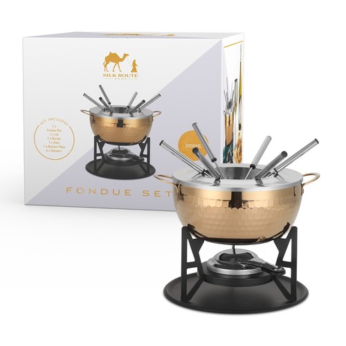 Fondue set with stainless - with,