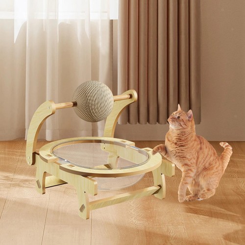 Wooden space capsule cat - wooden,