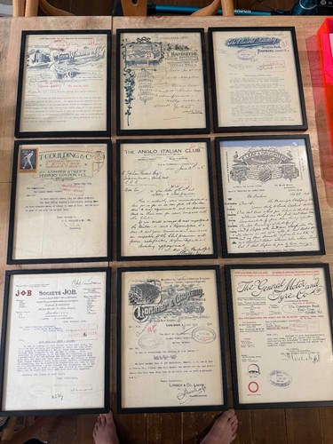 Vintage billheads framed - 9,