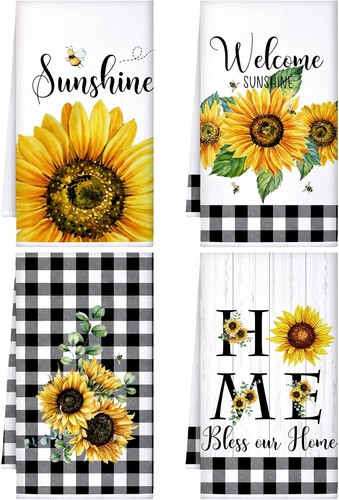Pcs sunflower kitchen towels - pcs,