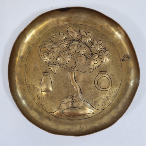 Antique brass art nouveau dish - antique,