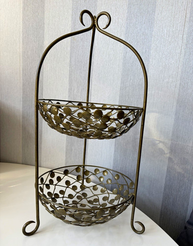 Tier bronze metal fruit - fruit, bowl