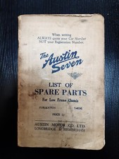 Austin Seven  List of Spares