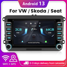 2+64GB Android 13 DAB Stereo GPS Sat Nav Radio For VW Passat Touran Tiguan Golf 