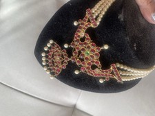 Vintage Classic Long Haram Bharathanatiyum Dance Necklace With Pearls