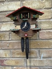 Vtg Swiss  Wooden Cuckoo Clock