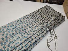 John Lewis MTM W93.5 x D183cm Roman Blind Thermal Lining Silver/ Teal