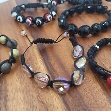 Shamballa Bracelets Lot Of 10pcs Macrame Cord Heavy Nice Crystal's...Rhinestones