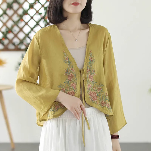 Lady embroidery floral - lady, shrug