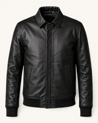 Men black sheep leather - black,