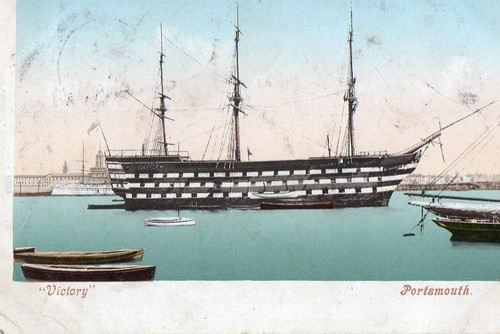 Vintage hms victory postcard - vintage,