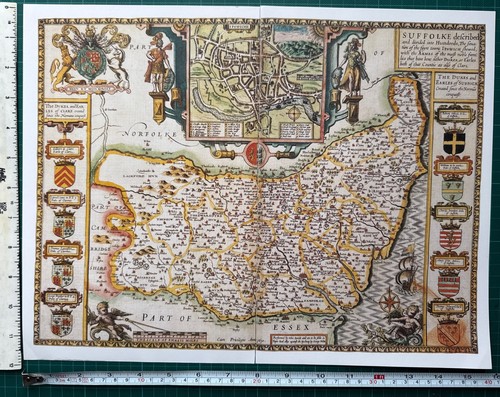 Old antique tudor map - old,