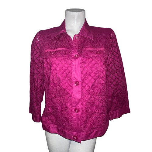 Chicos magenta pink eyelet - magenta,