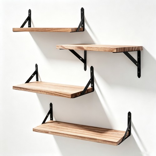 4pcs floating shelves wooden - shelves,
