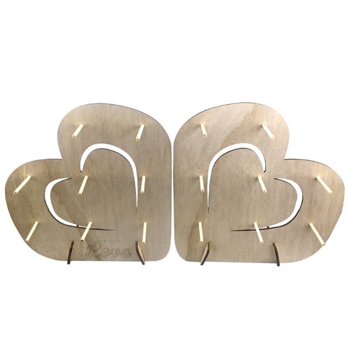 2pcs wooden heart candy - heart,