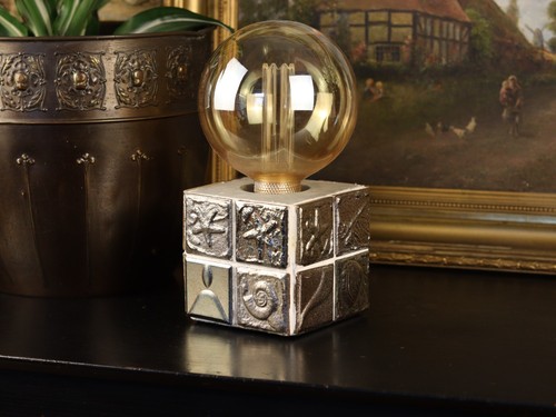 Coastal fossil cube table lamp - table,