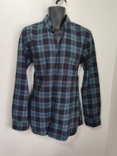 Hugo Boss Men’s Blue Green Check Long Sleeve Shirt M brushed flannel lumberjack