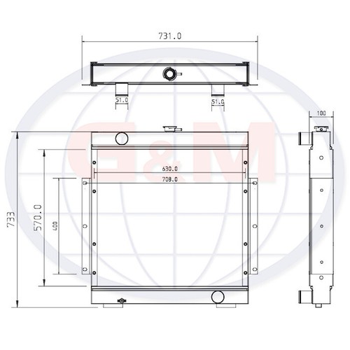 Radiator for marooka tracked - radiator,