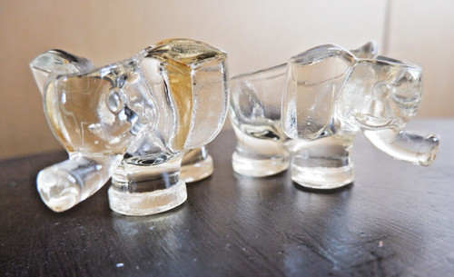 Vintage glass elephants pipe - vintage,