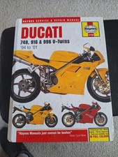 HAYNES DUCATI 748, 916 & 996 V-Twins 1994 to 2001 SERVICE REPAIR MANUAL VGC