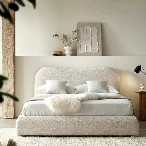 Ottoman boucle bed - boucle, gas