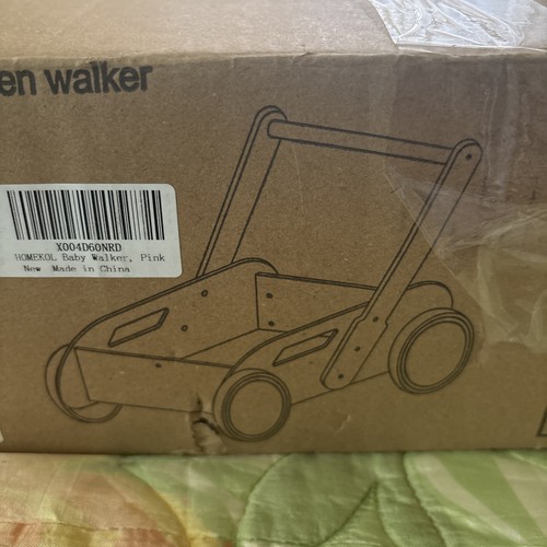 Wooden baby walker pink - walker,