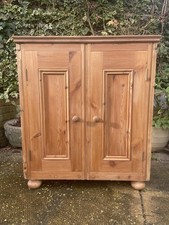 Vintage Handmade Pine Cabinet Unit Cupboard On Bun Feet DELIVERY