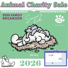 Simon's Cat A4 Family Planner 2026 - Wall Calendar - Sale For Our Animal Charity