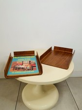 A Vintage Mallod Teak Bentwood Desk Tidy Tray 