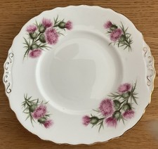 Colclough Cake Serving Plate - Thistle Pattern with Gold Trim