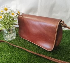 Yoshi Lichfield Mini Leather Crossbody Messenger Shoulder Bag - Tan Brown