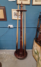 Vintage Pedestal Snooker Que Stand Plus 6 x Cues